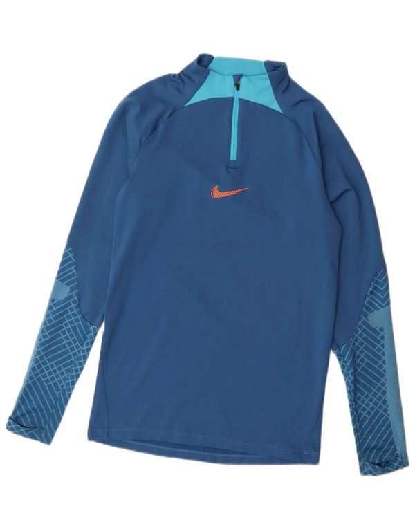 Nike Hombre Dri Fit Zip Neck Slim Jersey Chándal Top XS Azul Geométrico