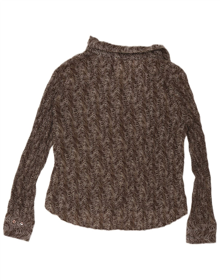 Marks & Spencer Blusa para mujer UK 40 XL Poliéster geométrico marrón