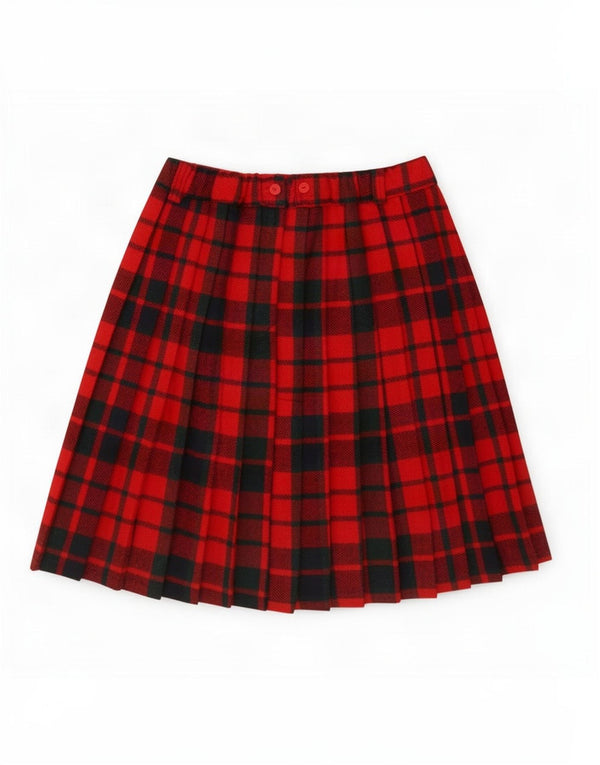 Falda plisada vintage para mujer IT 42 Mediana W32 Cuadros rojos