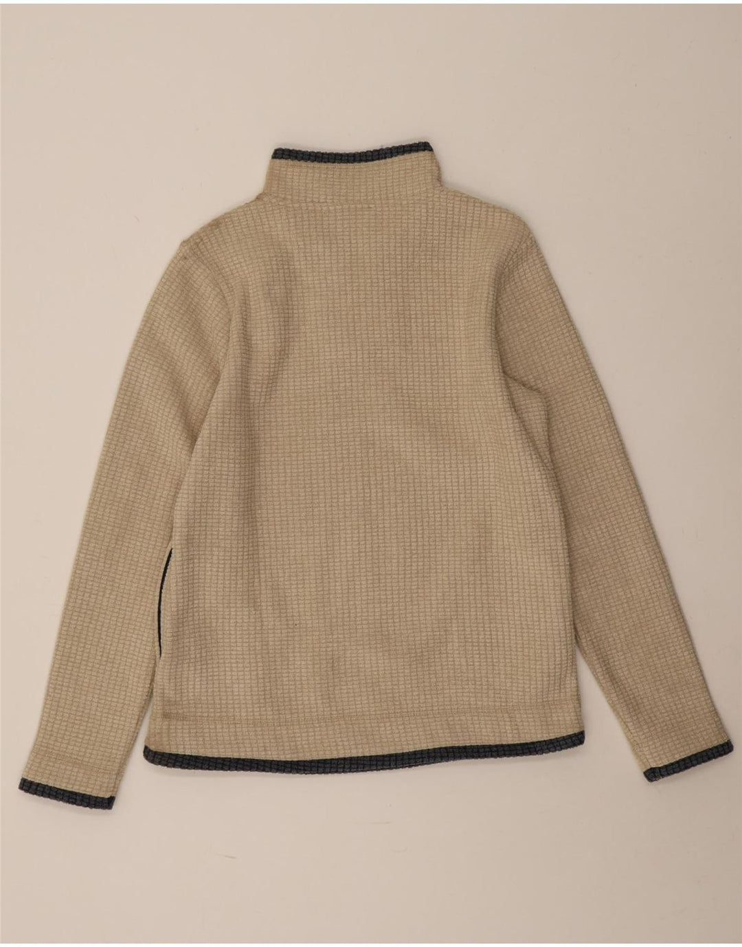 Weird Fish Jersey de forro polar con cuello y cremallera para mujer UK 42 Poliéster beige medio