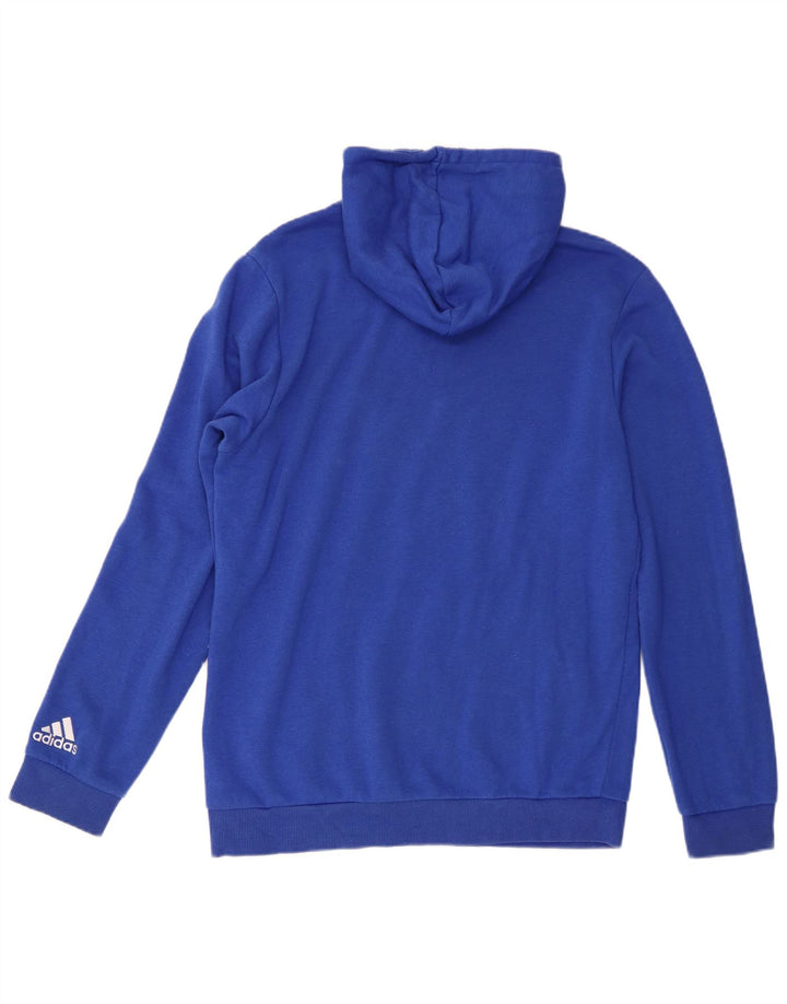 Adidas Hombre Sudadera Con Capucha Gráfica Jersey De Algodón Azul Medio