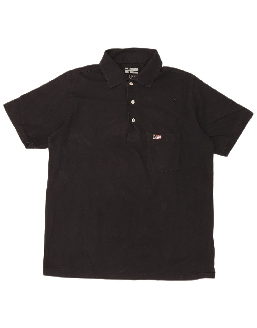 NAPAPIJRI Polo Hombre Pequeño Algodón Negro