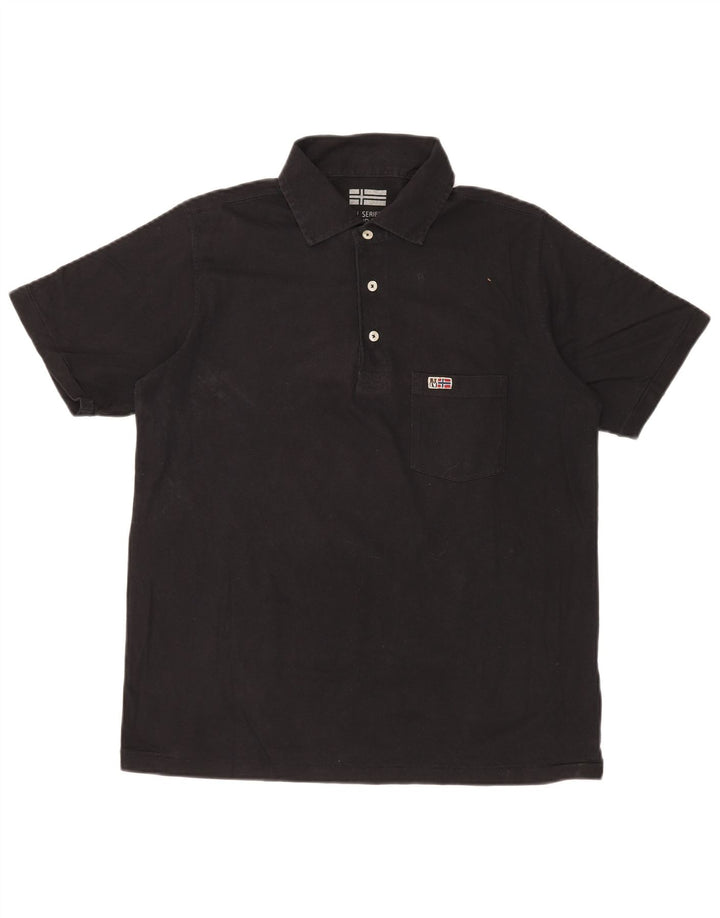 NAPAPIJRI Polo Hombre Pequeño Algodón Negro