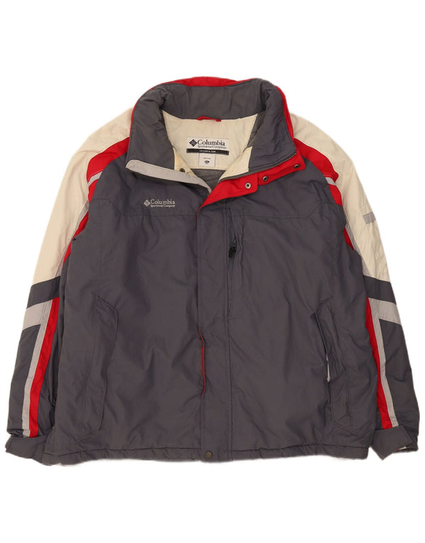 Columbia Chaqueta cortavientos para hombre UK 44 2XL Nylon color block gris
