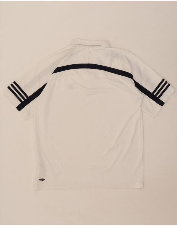 Adidas Mens Climalite Polo Shirt UK 40/42 Medium White Colourblock