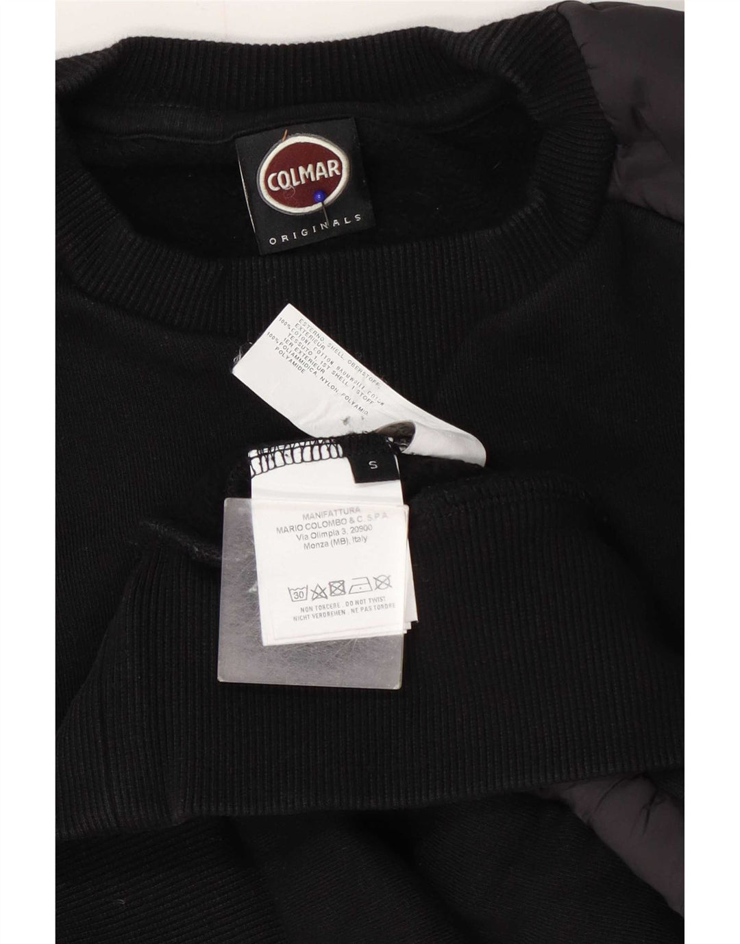 Colmar Hombre Sudadera Jumper Small Negro Colorblock Algodón