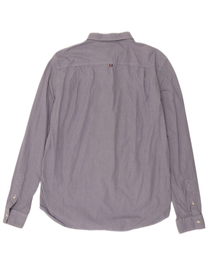 Camisa Superdry Hombre XL Algodón A Rayas Azules