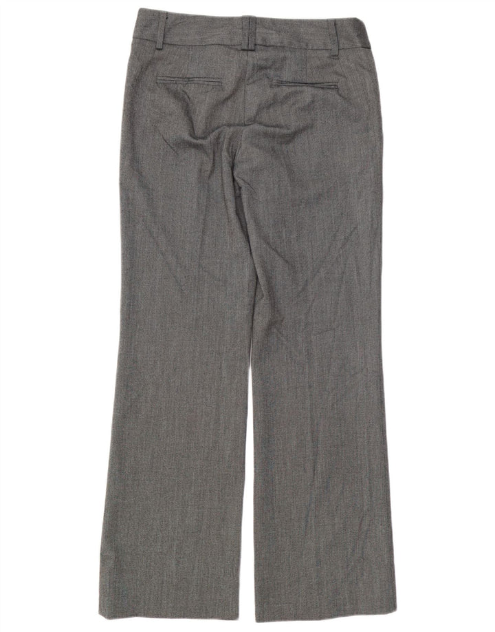 Zara Mujer Pantalón De Traje Recto EU 38 Small W28 L31 Poliéster Gris