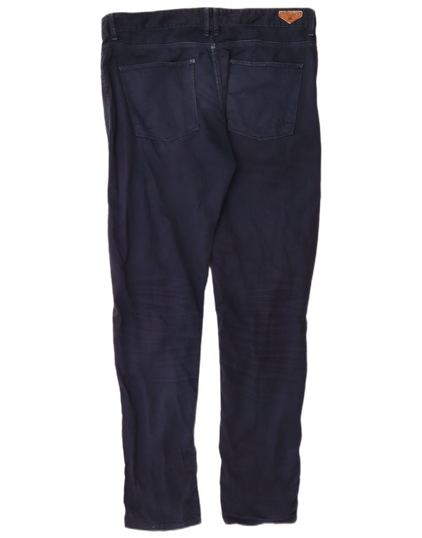 Zara Mens Slim Casual Pantalones EU 46 XL W36 L34 Azul Marino Algodón