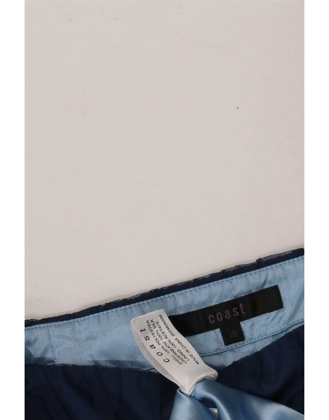 COAST Vestido sin tirantes para mujer UK 10 Pequeño poliéster floral azul