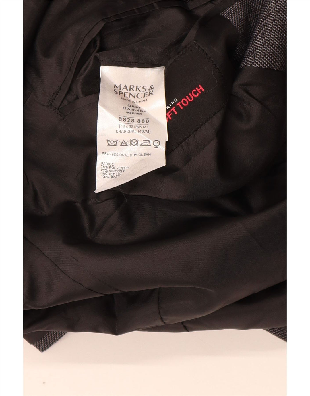 MARKS & SPENCER Chaqueta tipo blazer de 2 botones para hombre UK 46 XL Poliéster gris
