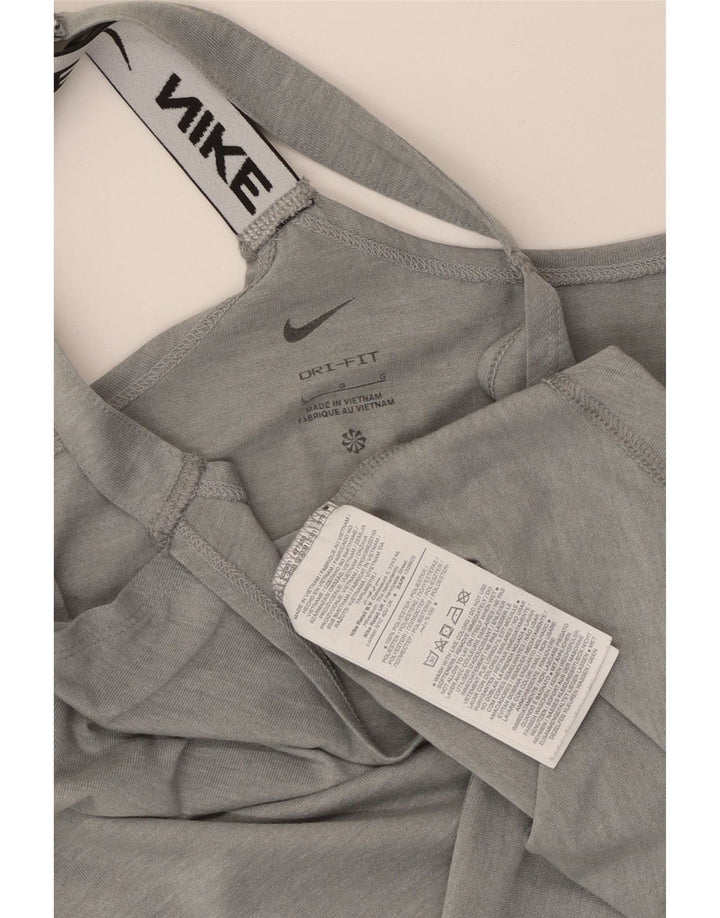 Nike Dri Fit Graphic Vest Top para mujer UK 14 Grande Gris Poliéster