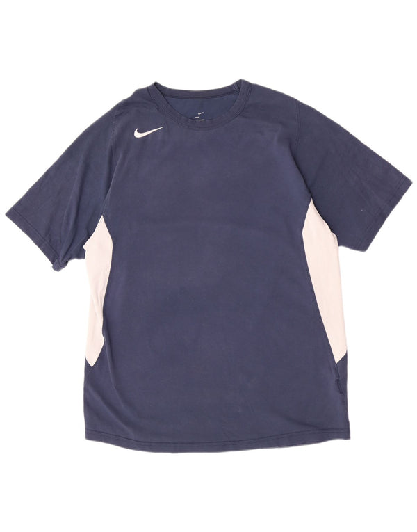 Nike Camiseta para hombre Top UK 42/44 Large Azul marino Colorblock Algodón