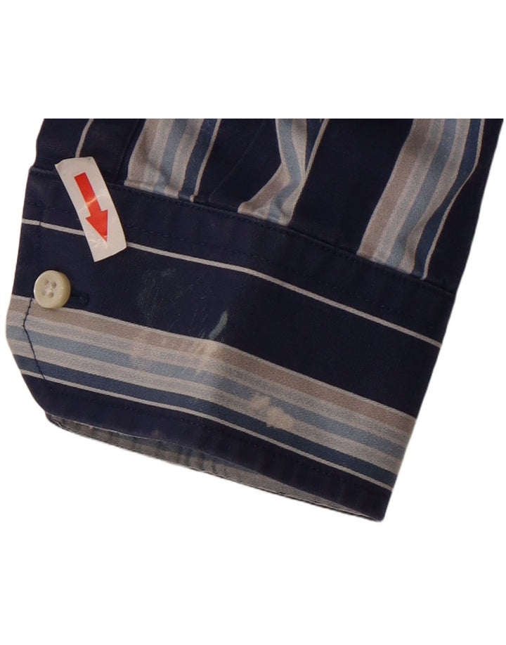 TOMMY HILFIGER Camisa de hombre grande de algodón a rayas azul marino