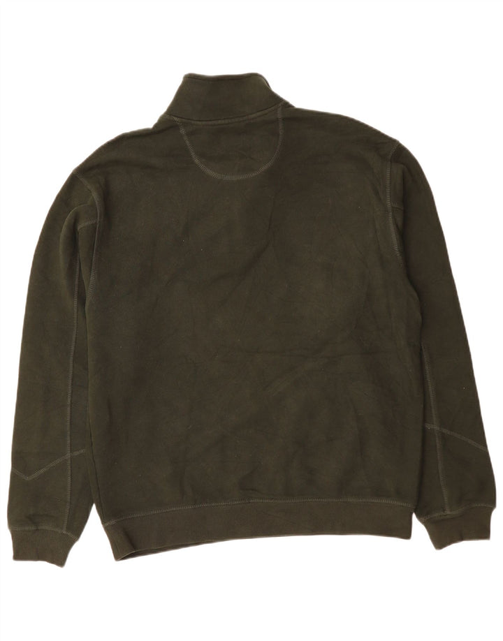 IZOD Hombre Sudadera con cuello con cremallera Jumper Medium Khaki Cotton