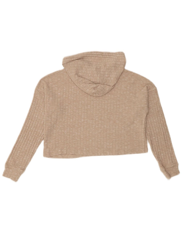 Topshop Jersey con capucha corta para mujer UK 10 Small Viscosa beige