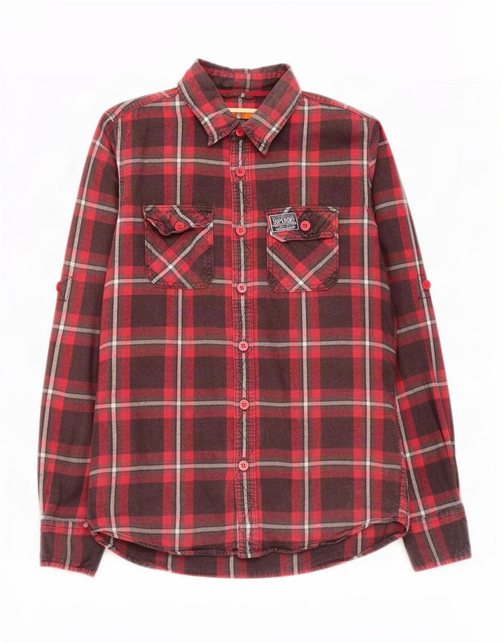 Superdry Camisa De Franela De Algodón Con Cuadros Rojos Grandes