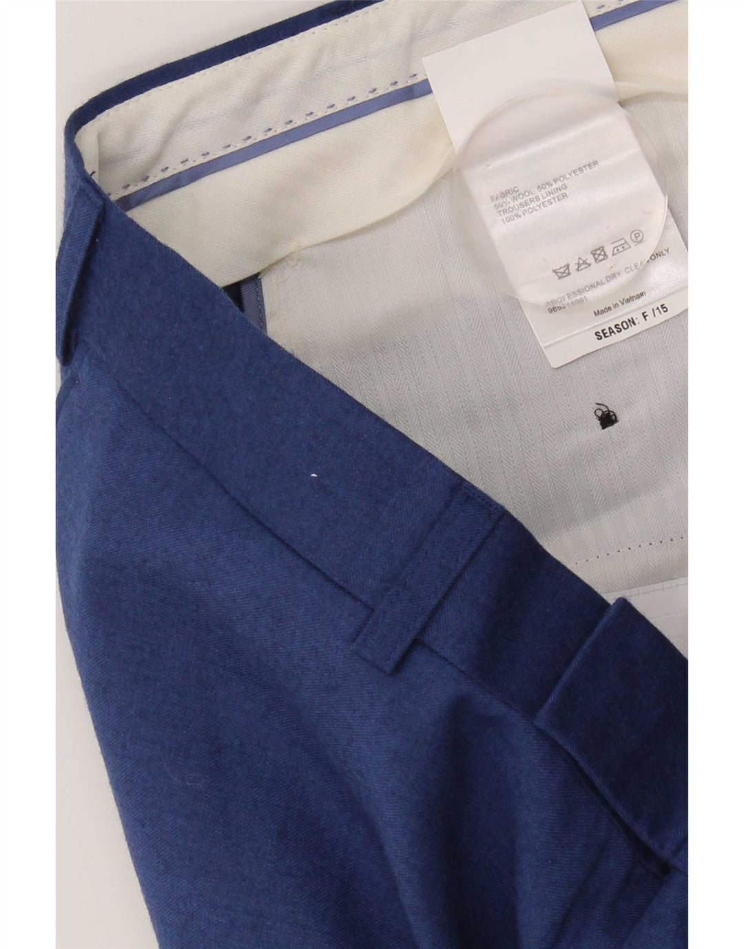 Pantalones de traje rectos para hombre de French Connection W36 L31 Lana azul