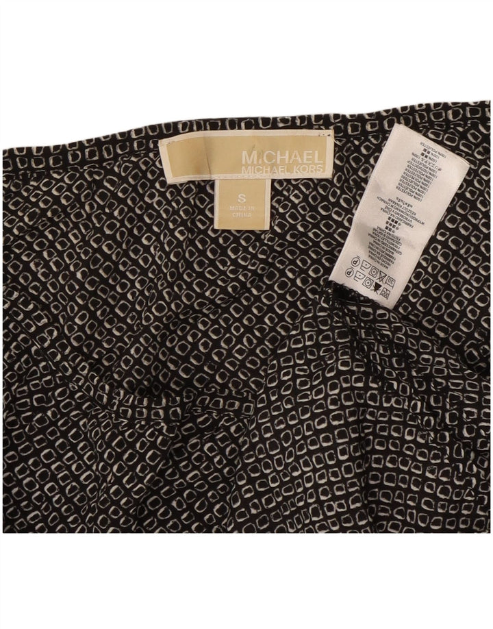 MICHAEL KORS Top para mujer manga 3/4 UK 10 Pequeño poliéster geométrico negro