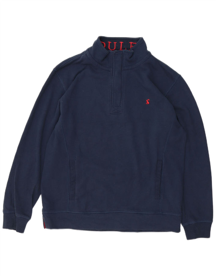 Sudadera Joules Hombre con cuello abotonado y jersey de algodón azul marino mediano