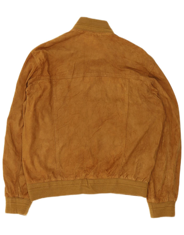 Vintage hombres ante bomber chaqueta IT 54 2XL cuero marrón