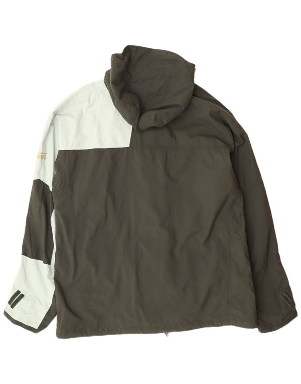 VANS Chaqueta cortavientos con capucha para hombre UK 40 Large Caqui Colorblock Nylon