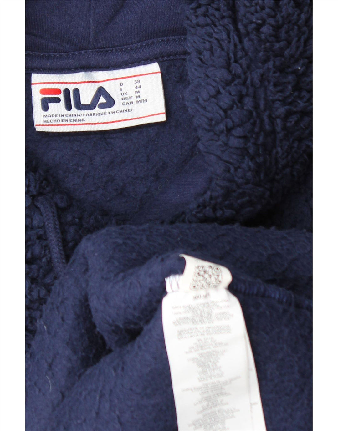 FILA Jersey con capucha de forro polar gráfico para mujer Reino Unido 14 Medio azul marino Poliéster