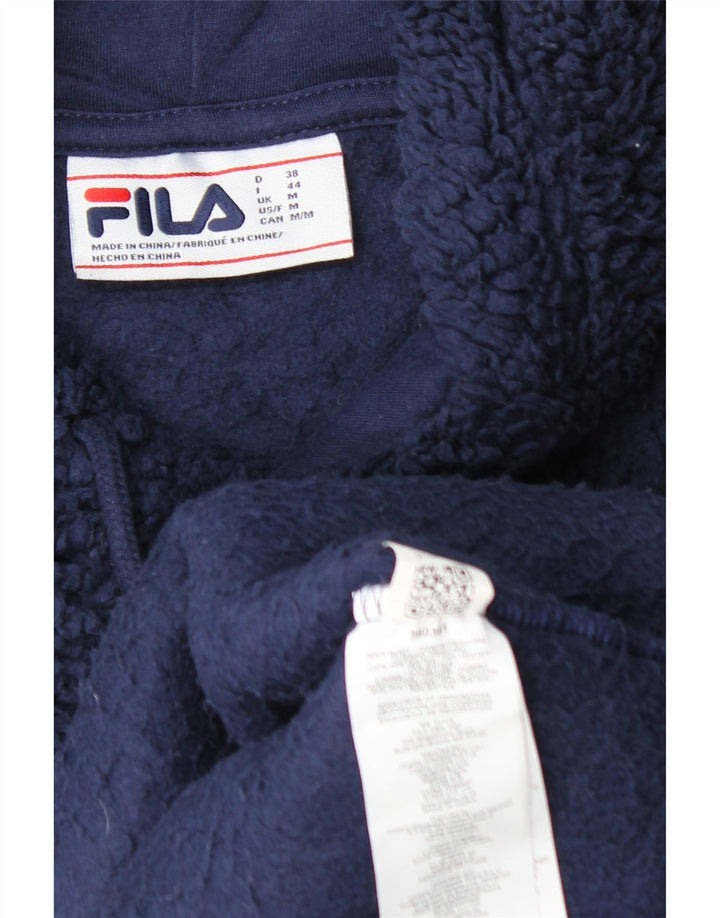 FILA Jersey con capucha de forro polar gráfico para mujer Reino Unido 14 Medio azul marino Poliéster