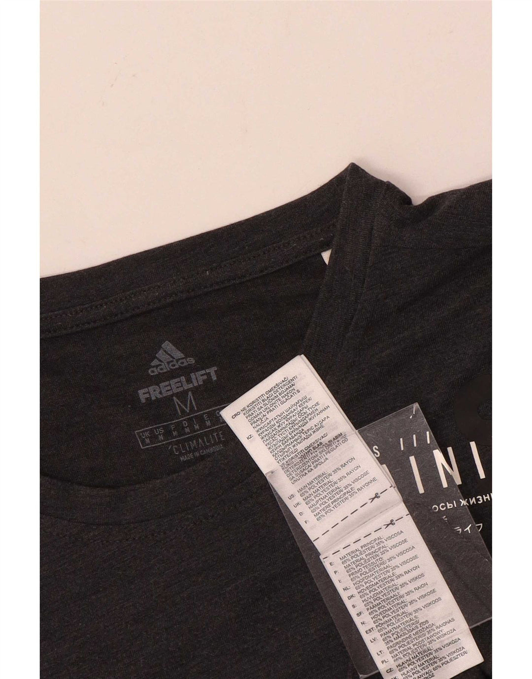 Adidas Hombres Climalite Graphic Camiseta Top Poliéster Gris Medio