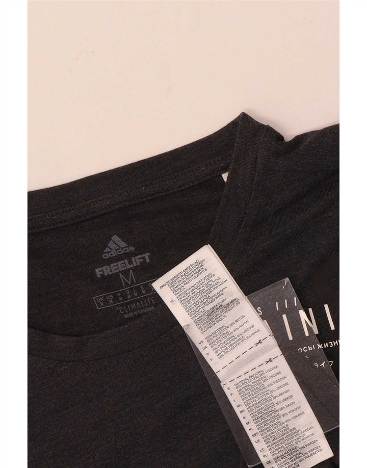 Adidas Hombres Climalite Graphic Camiseta Top Poliéster Gris Medio