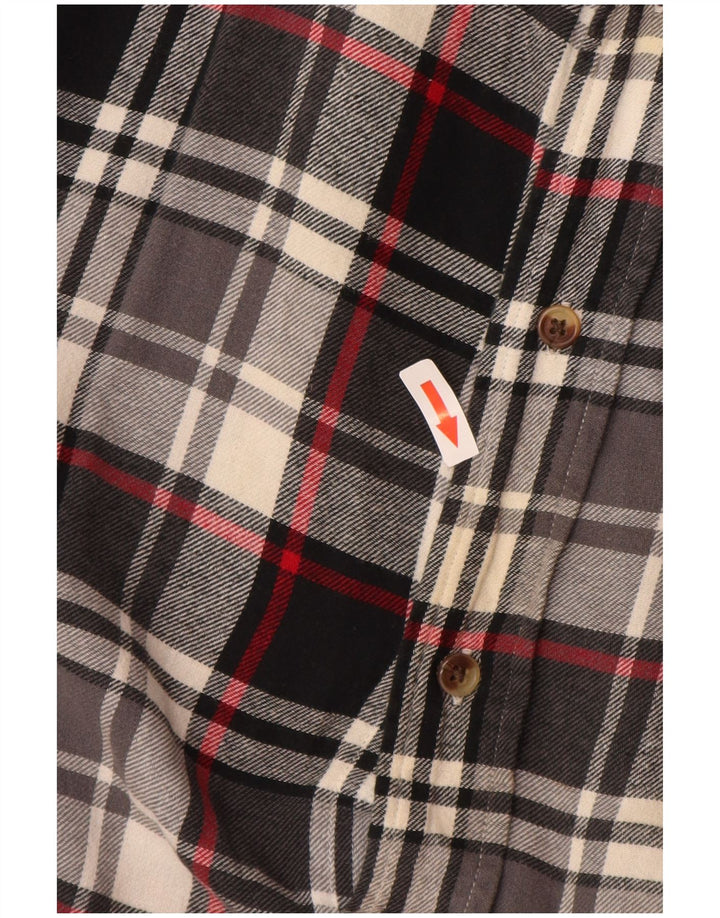 Chaps Camisa de franela grande para hombre 2XL Algodón a cuadros negros