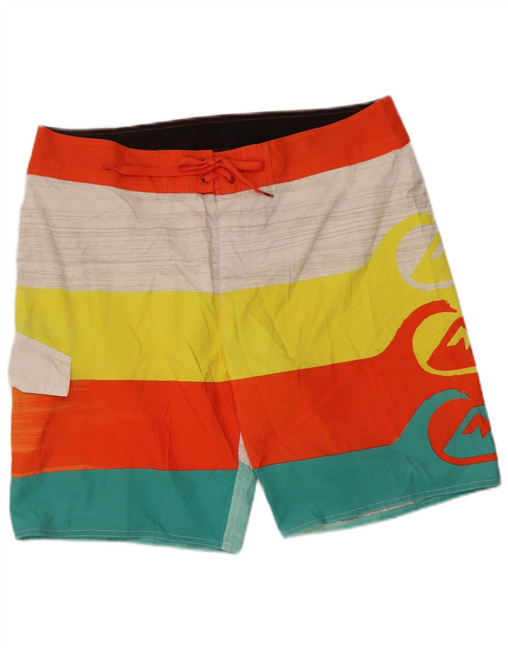 Quiksilver Bañador para Hombre con Estampado de Rayas Multicolores Grandes