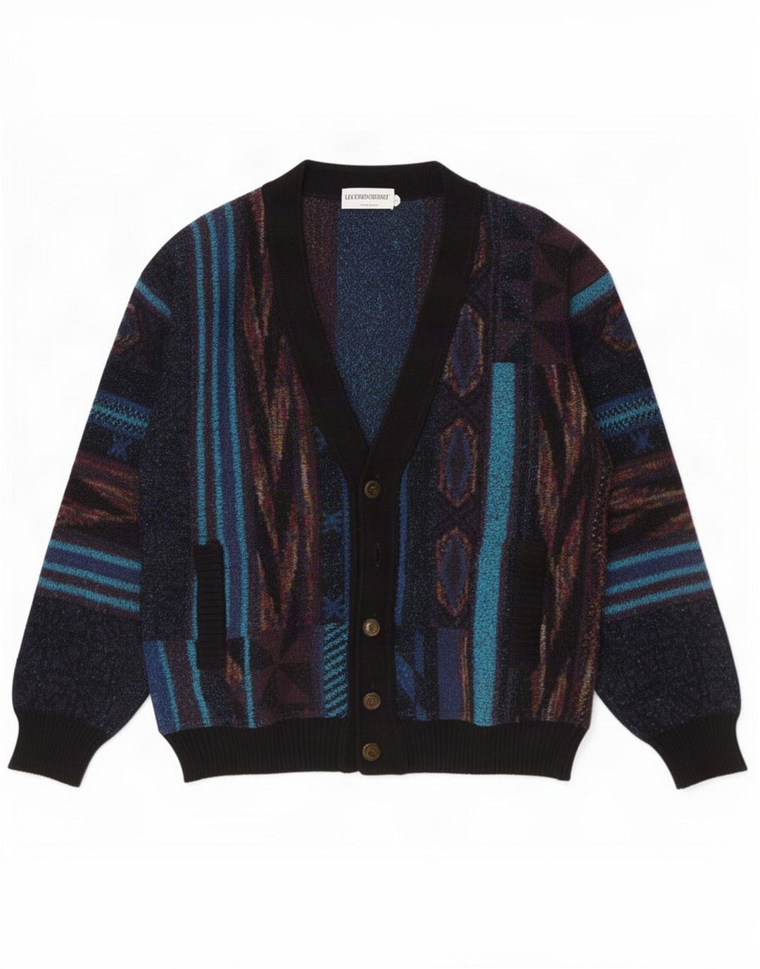 Luciano Chiari Cárdigan Hombre IT 48 Medium Multicolor Geométrico