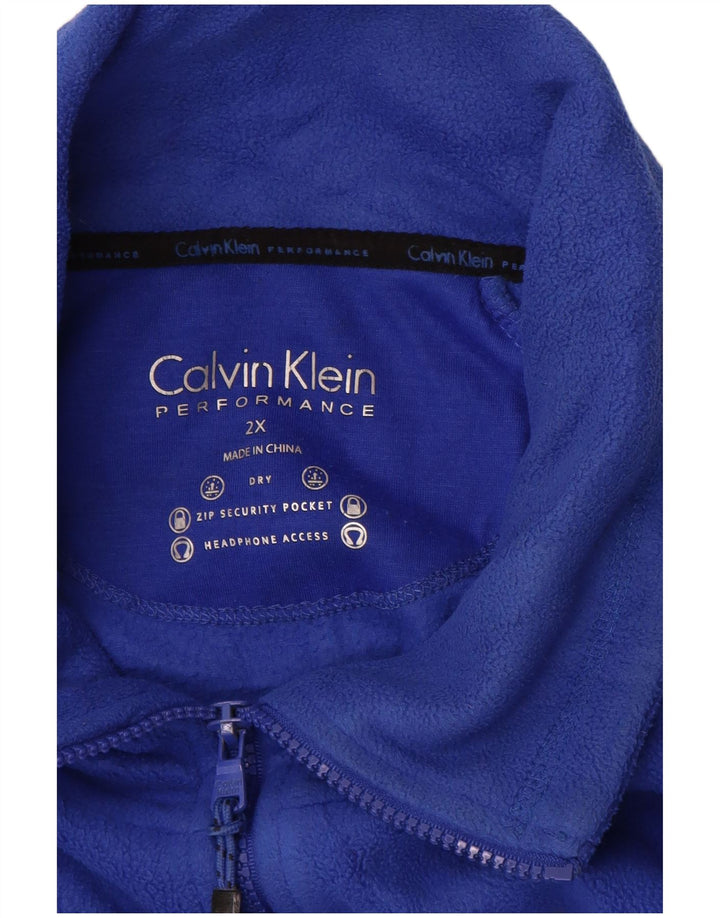 CALVIN KLEIN Chaqueta polar de alto rendimiento para hombre UK 44 2XL Poliéster azul