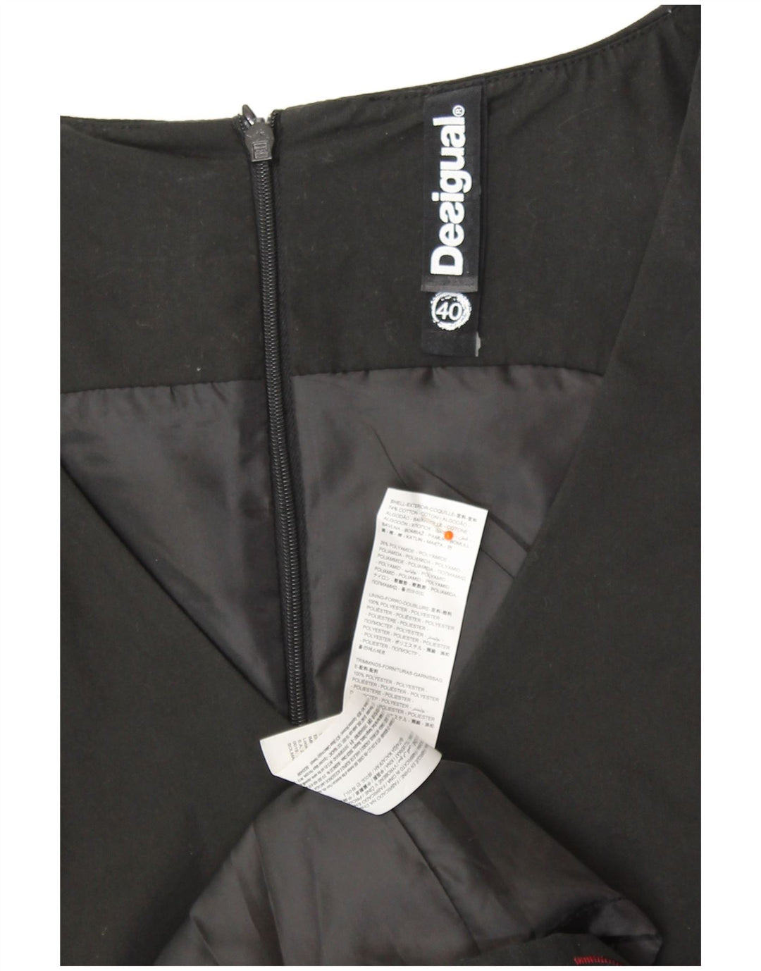 DESIGUAL Vestido tubo sin mangas para mujer EU 40 Algodón floral negro mediano