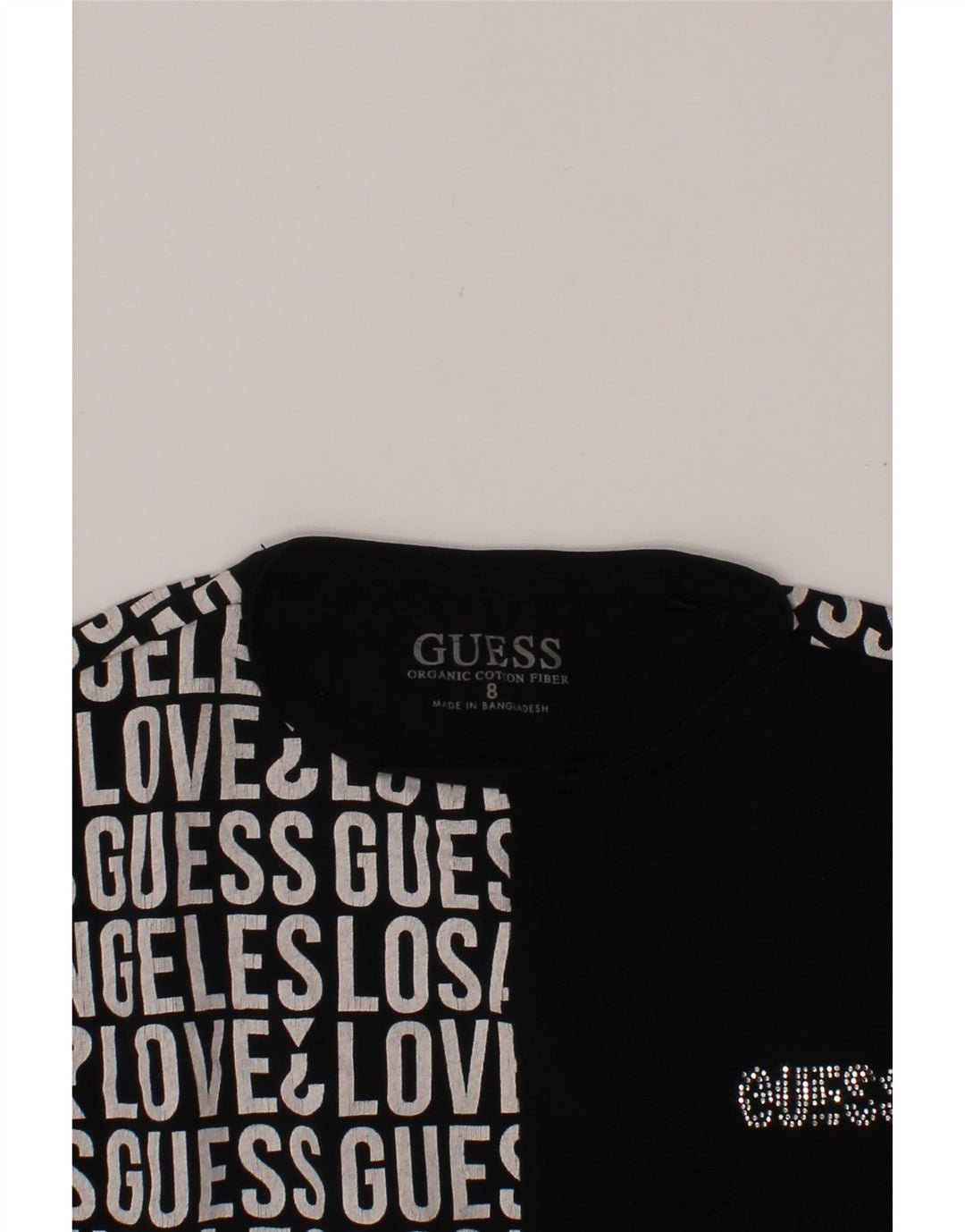 GUESS Camiseta gráfica para niña 7-8 años Negro Algodón
