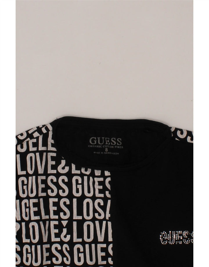 GUESS Camiseta gráfica para niña 7-8 años Negro Algodón