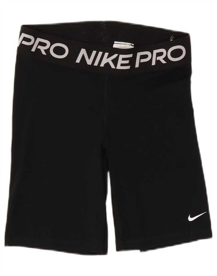 NIKE Pantalones cortos deportivos Dri Fit Graphic para mujer UK 12 Mediano Negro Poliéster