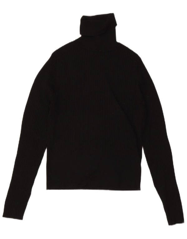 Zara - Jersey corto con cuello vuelto para mujer, talla 40, color negro