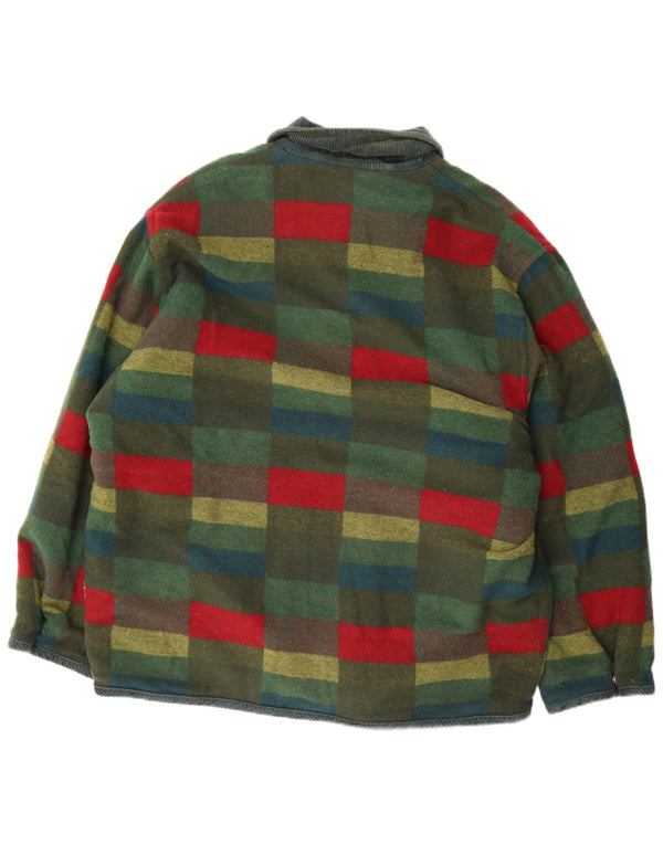 Vintage hombres chaqueta reversible Reino Unido 44 2XL verde comprobar