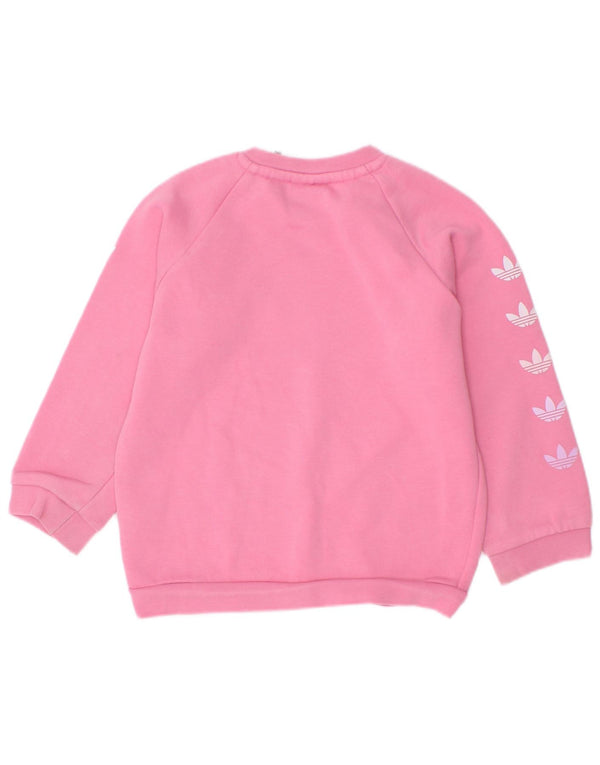 Adidas - Sudadera con estampado gráfico para bebé niña, 12-18 meses, algodón rosa