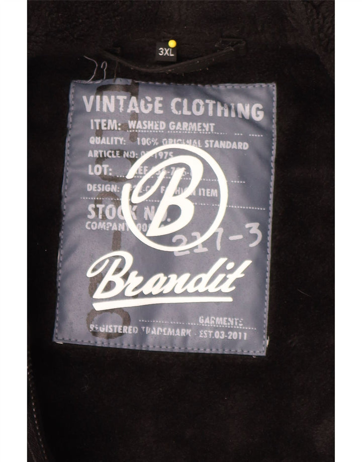 BRANDIT Parka con capucha para hombre ES 46 3XL Poliéster negro