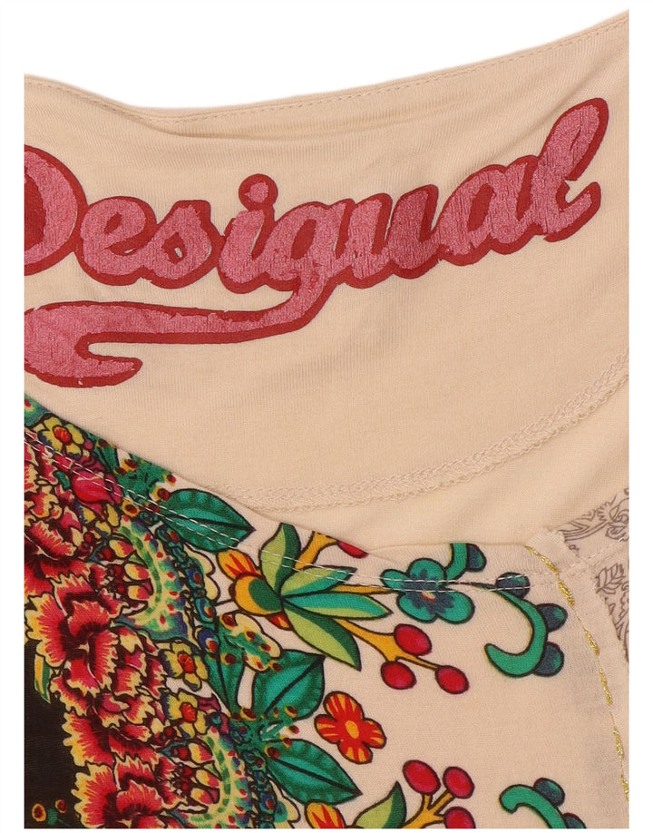 Desigual Blusa Batwing para Mujer Top UK 12 Medium Off White Floral