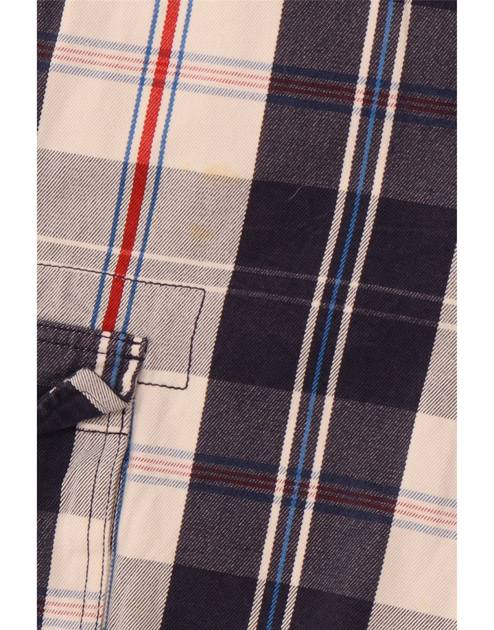 CREW CLOTHING Pantalones cortos tipo cargo para hombre medianos W32 Algodón a cuadros azul marino