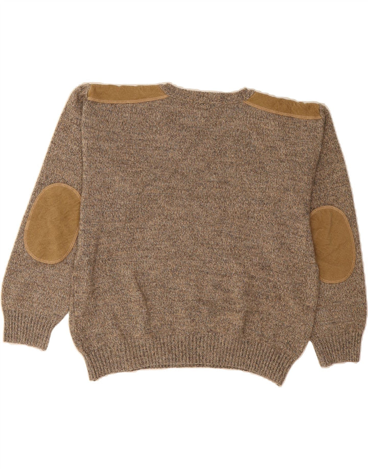 VINTAGE Mens V-Neck Jumper Sweater IT 48 Medium Beige Wool Vintage Vintage and Second-Hand Vintage from Messina Hembry 