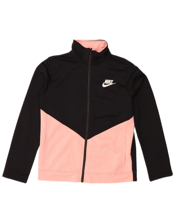 Nike Chaqueta de chándal para niña 13-14 años XL Negro Colorblock Poliéster