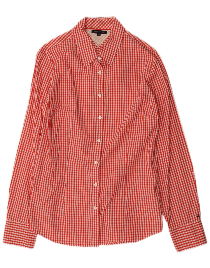 Tommy Hilfiger Camisa para mujer US 10 Grande Rojo Gingham Algodón