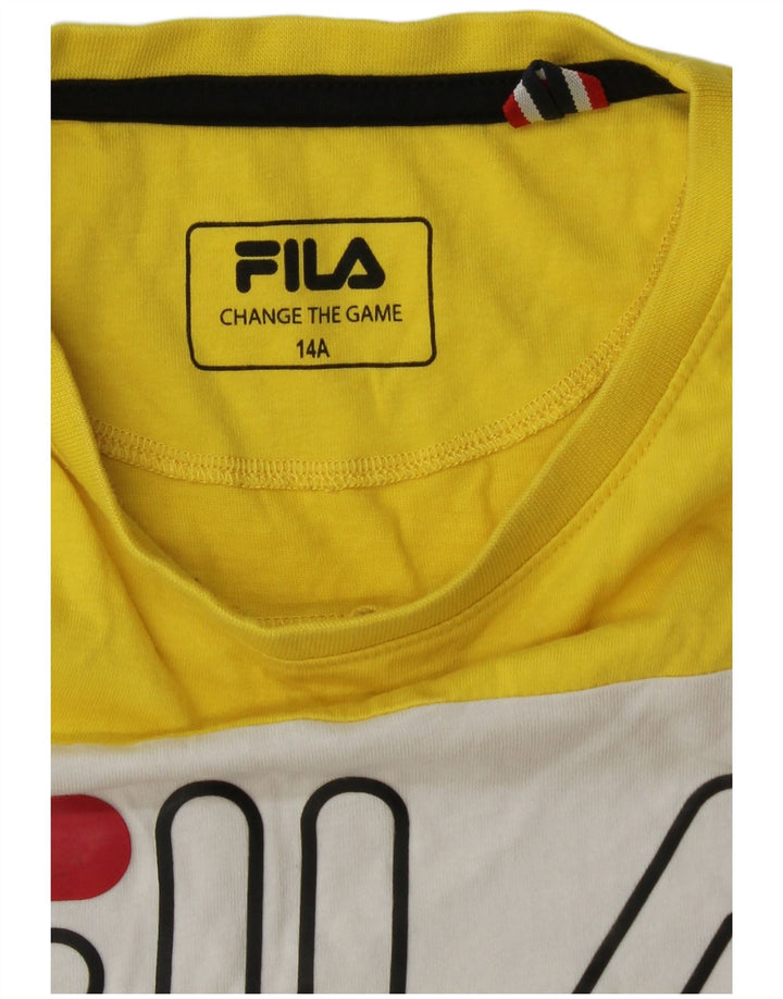 FILA Boys Graphic T-Shirt Top 13-14 Years Multicoloured Colourblock