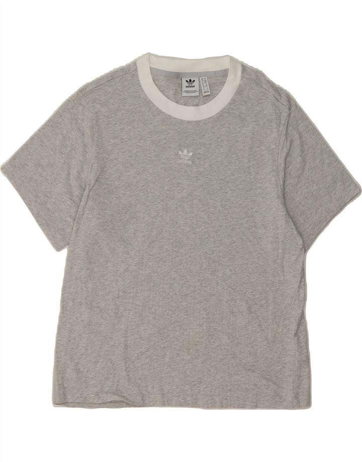 ADIDAS Womens Oversized T-Shirt Top UK 10 Small Grey Cotton Vintage Adidas and Second-Hand Adidas from Messina Hembry 