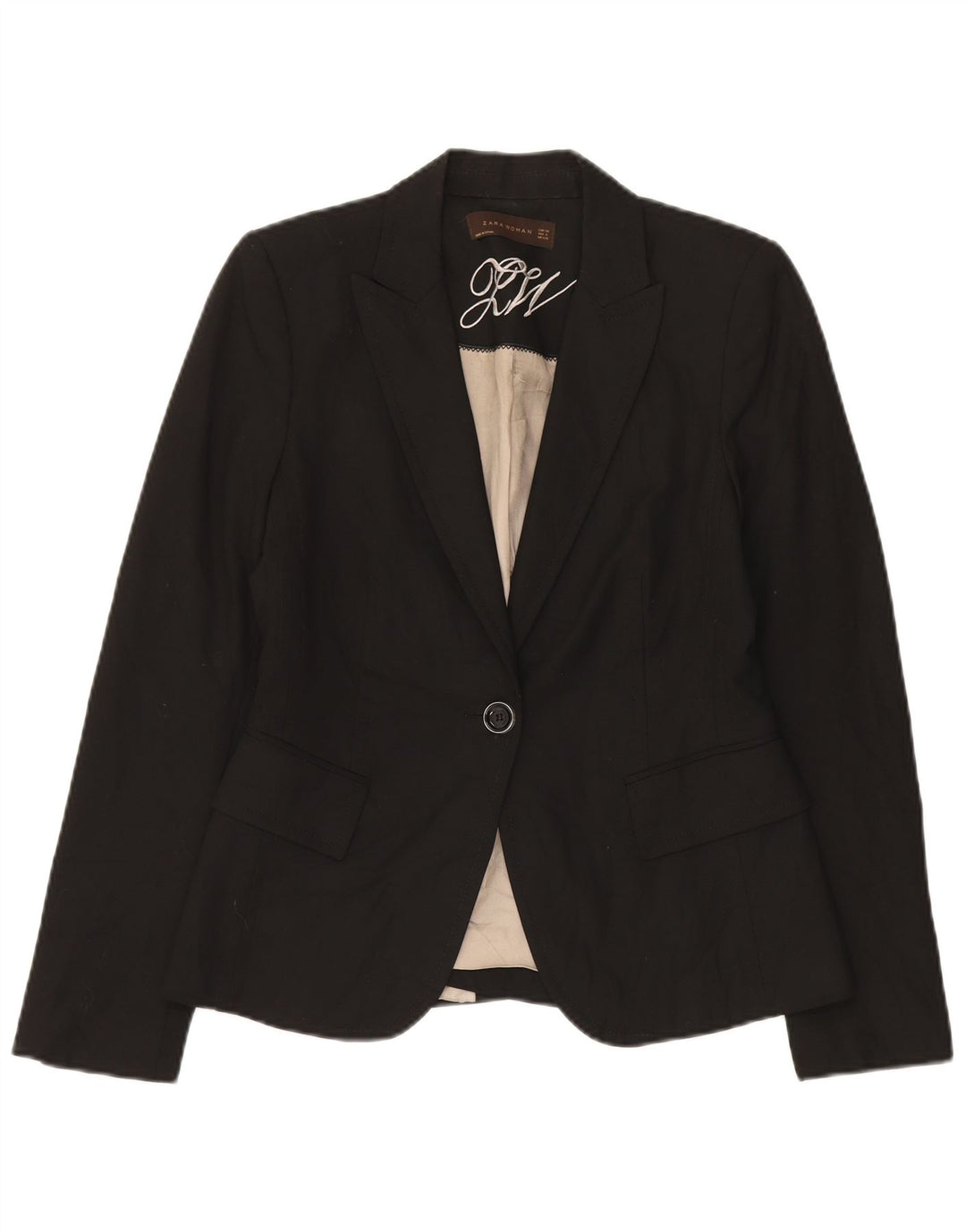 Zara Chaqueta Blazer De 1 Botón para Mujer EU 38 Small Black